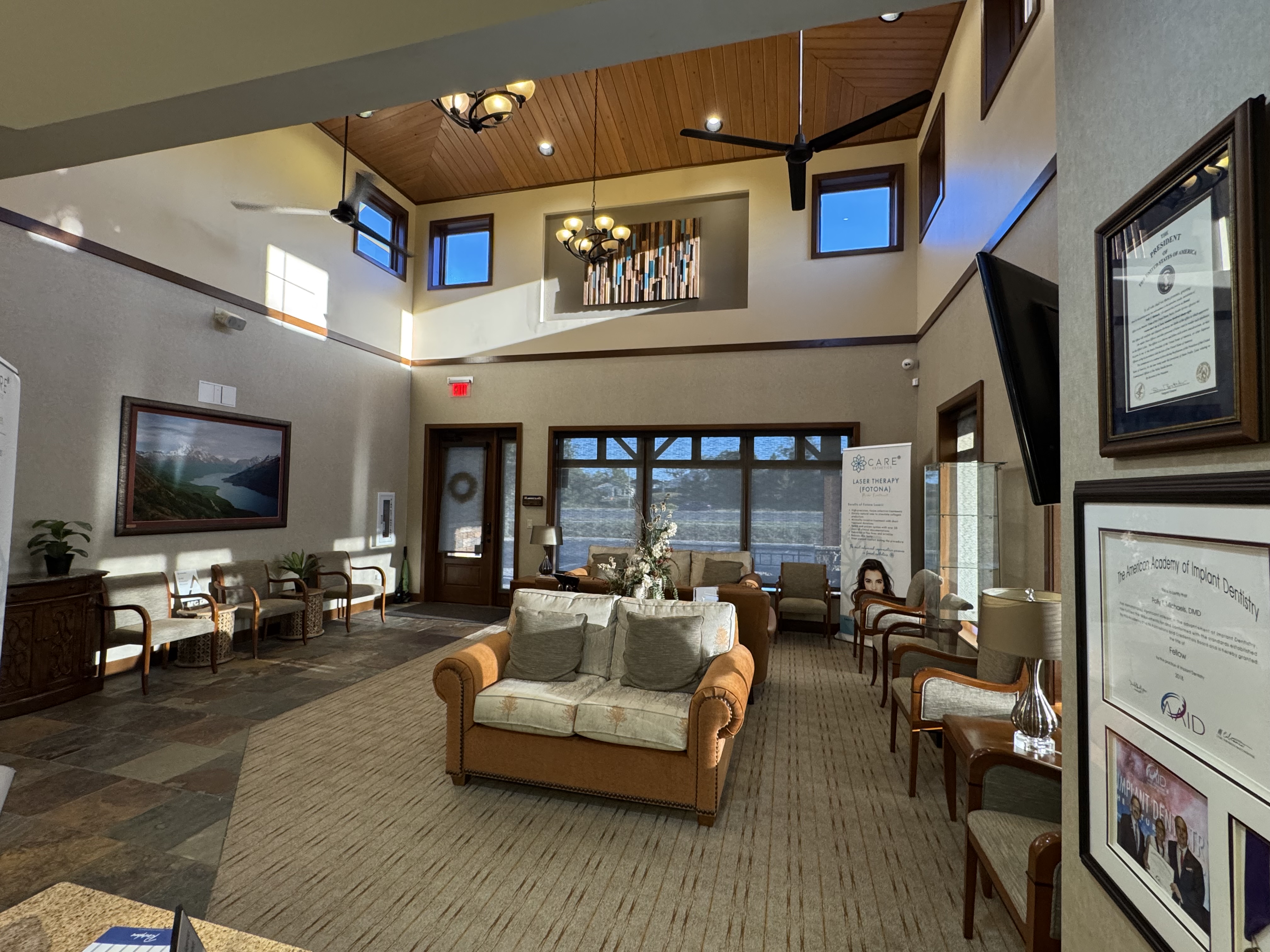 Modern dental office reception